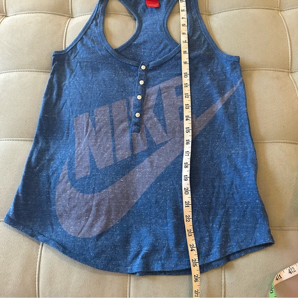 ✅ SOLD! Nike Royal Blue Swoosh Logo Cotton Half Button Racerback Tank - Picture 10 of 11